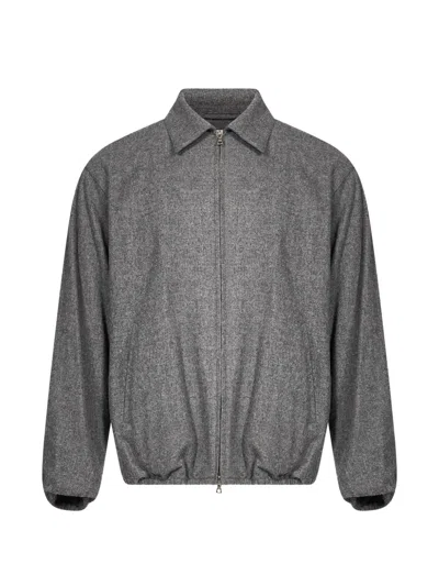 Ssstein Zip-up Collared Jacket In 그레이