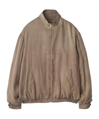 Ssstein Zip-up High-neck Jacket In Brown