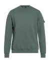 St-95 Man Sweatshirt Green Size Xl Organic Cotton In Green