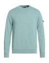 St-95 Man Sweatshirt Sage Green Size Xs Organic Cotton In Green