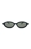 St Agni 90's Slim Oval Acetate Sunglasses In Black