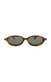 St Agni 90's Slim Oval-frame Acetate Sunglasses In Brown
