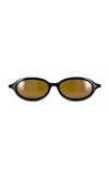 St Agni 90's Slim Oval-frame Acetate Sunglasses In Brown