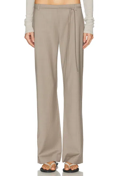 St Agni 90's Wool Rouleau Minimal Pant In Light Taupe