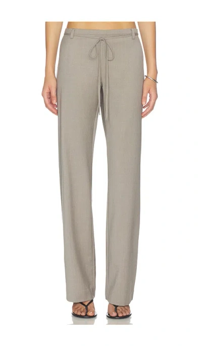 St Agni 90's Wool Rouleau Minimal Pant In Taupe