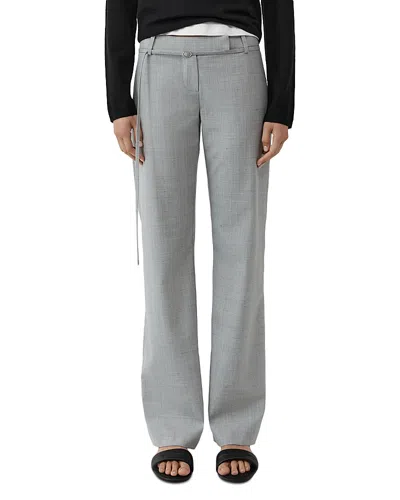 St Agni 90s Belt Minimal Pants In Gray