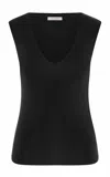 St Agni 90s Cupro Top In Black