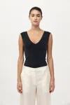 St Agni 90s Cupro Top In Black