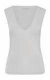 St Agni 90s Cupro Top In Silver