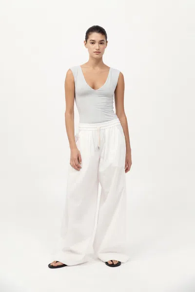 St Agni 90s Cupro Top In Silver