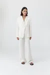 St Agni 90s Linen Blazer In White