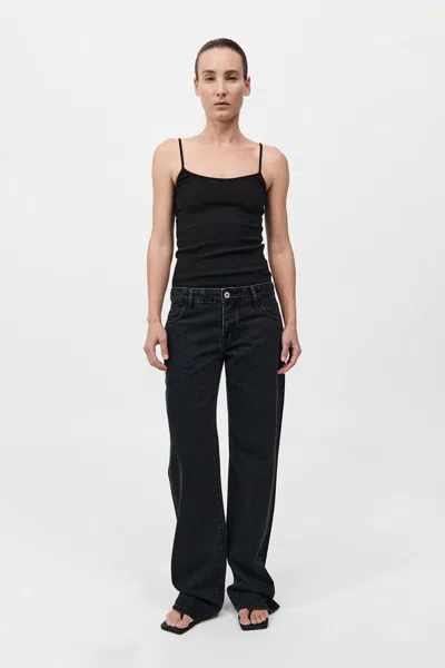 St Agni 90s Low Rise Jeans By Outland Denim In Washed Black