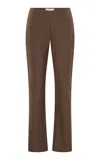 St Agni 90s Minimal Silk-canvas Straight-leg Pants In Brown
