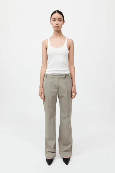 St Agni 90s Panelled Pants In Moss Grey