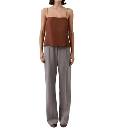 St Agni 90s Silk Twill Camisole In Brick In Brown