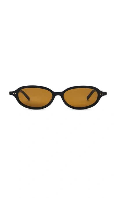 St Agni 90s Slim Oval Sunglasses In Black