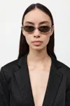St Agni 90s Slim Oval Sunglasses In Smoke