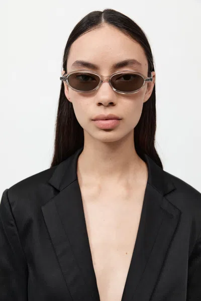 St Agni 90s Slim Oval Sunglasses In Smoke