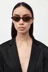 St Agni 90s Slim Oval Sunglasses In Tortoiseshell