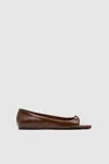 St Agni 90s Square Toe Flat In Brown
