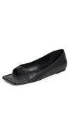 St Agni 90s Square Toe Flats Black In Black