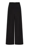 St Agni Adjustable Cotton-blend Palazzo Pants In Black