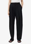 St Agni Adjustable Pleated Pants In Black