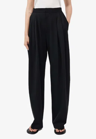 St Agni Adjustable Pleated Pants In Black