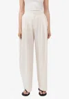 St Agni Adjustable Pleated Pants In Cream