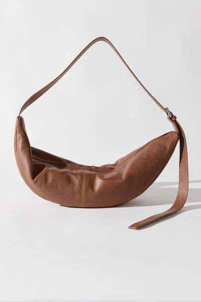 St Agni Adjustable Slim Crescent Bag In Brown