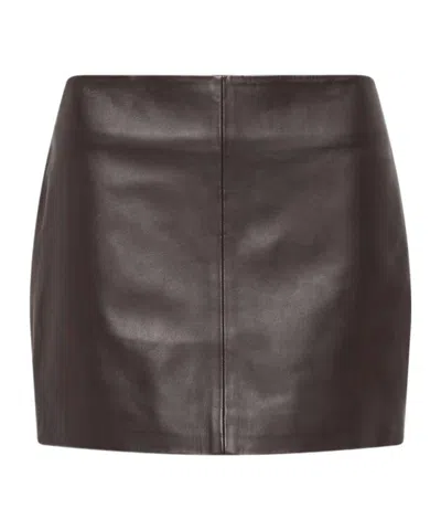 St Agni A-line Mini Skirt In Brown