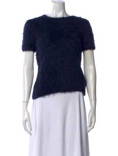 Pre-owned St Agni Alpaca Crew Neck Sweater In Blue