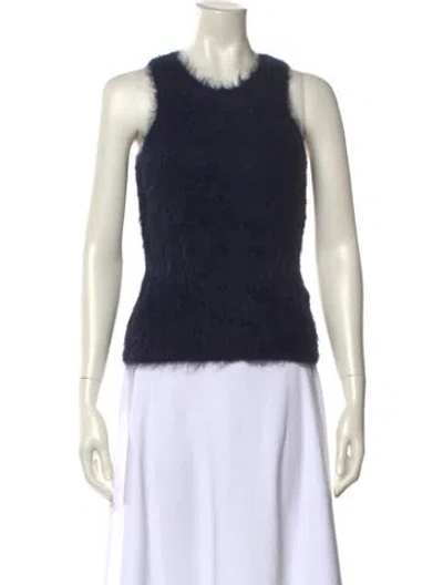 Pre-owned St Agni Alpaca Crew Neck Top In Blue