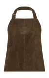 St Agni Apron Suede Halter Top In Brown
