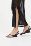 St Agni Black Architectural Wedge Heeled Sandals In Black