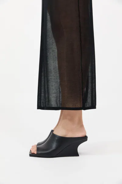 St Agni Architectural Wedge Mules In Black