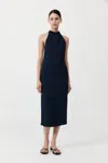 St Agni Asymm Belt Back Dress In Inkwell