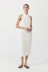 St Agni Asymm Belt Back Dress In White