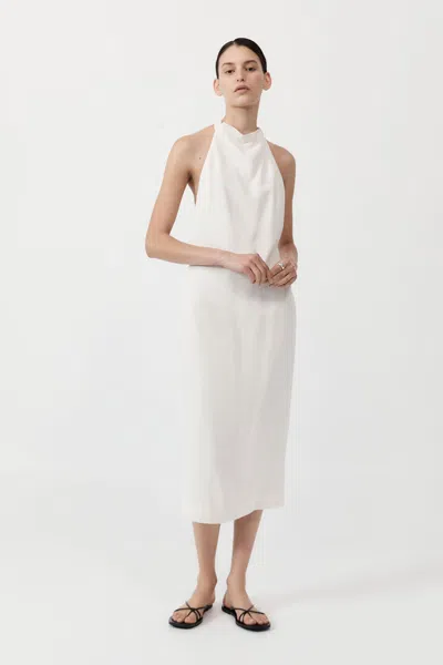 St Agni Asymm Belt Back Dress In White
