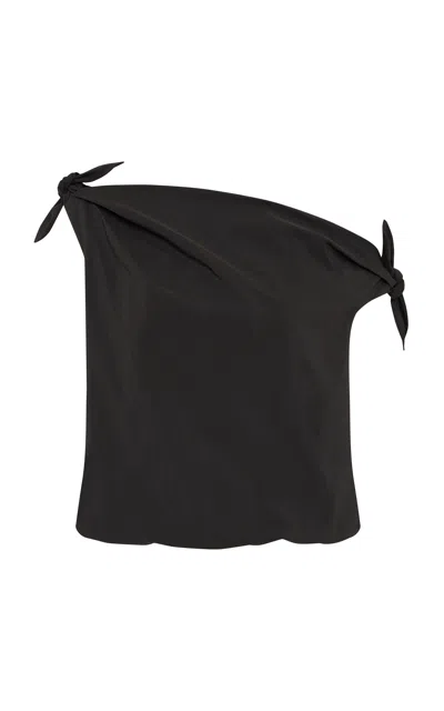 St Agni St. Agni Asymm Bow Cotton Top In Black