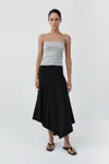 St Agni Asymm Drape Skirt In Black