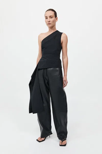 St Agni Asymm Origami Top In Black