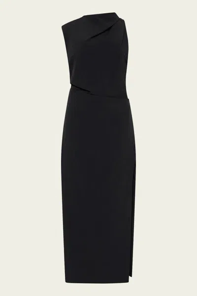 St Agni Asymm Tuck Dress In Black