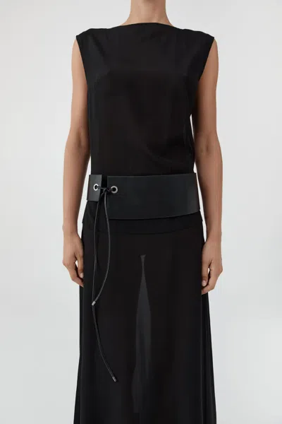 St Agni Asymmetric Belt In Black