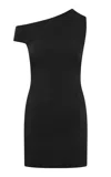 St Agni Asymmetric Cotton-nylon Mini Dress In Black