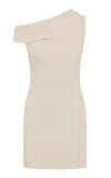 St Agni Asymmetric Cotton-nylon Mini Dress In Off-white