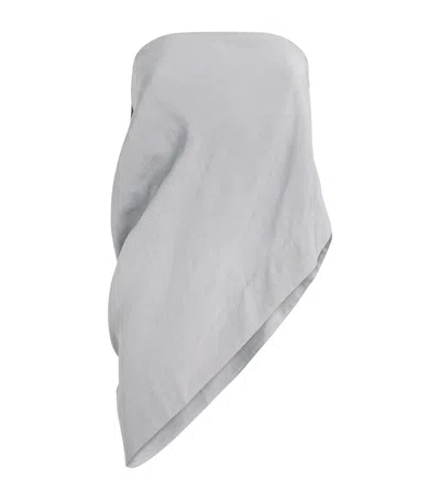 St Agni Asymmetric Drape Top In Gray