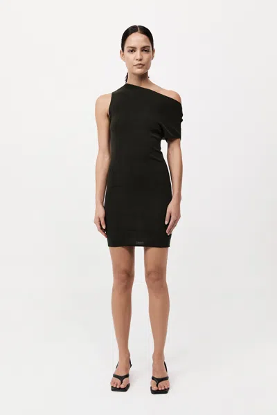 St Agni Asymmetric Knit Mini Dress In Green