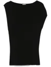 St Agni Asymmetric Knit Top In ブラック