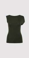 St Agni Asymmetric Knit Top Basil
